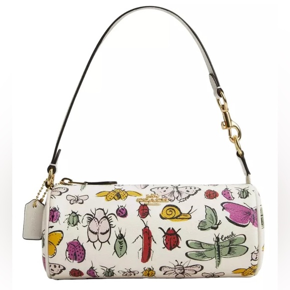 Coach Handbags - Coach White Shoulder Bag with Nature-Inspired Print